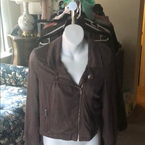 Taupe Suede Moto Jacket